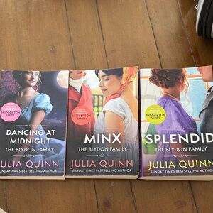 Julia Quinn The Blydon Family Paperback Book Set - Pink, Purple, Blue Covers